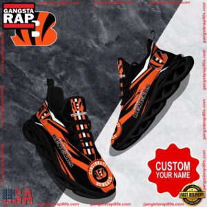 National Football League Custom Name Cincinnati Bengals Football Air Max Shoes Air Cushion Sneakers