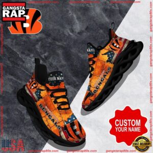 National Football League Custom Name Cincinnati Bengals Air Max Shoes Air Cushion Sneakers