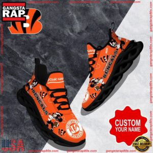 National Football League Custom Name Cincinnati Bengals Christmas Air Max Shoes Air Cushion Sneakers