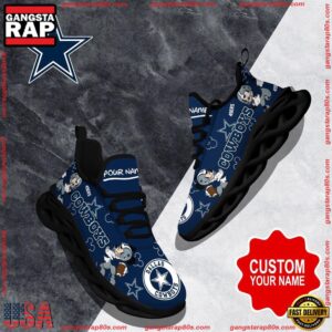 National Football League Custom Name Dallas Cowboys Christmas Air Max Shoes Air Cushion Sneakers