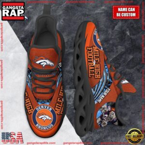 National Football League Custom Name Denver Broncos Air Max Shoes Air Cushion Sneakers