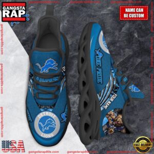 National Football League Custom Name Detroit Lions Air Max Shoes Air Cushion Sneakers