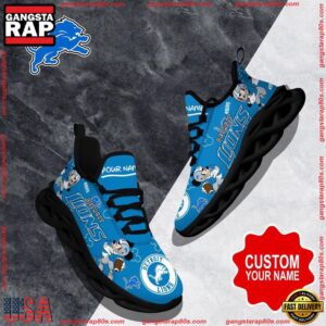National Football League Custom Name Detroit Lions Christmas Air Max Shoes Air Cushion Sneakers
