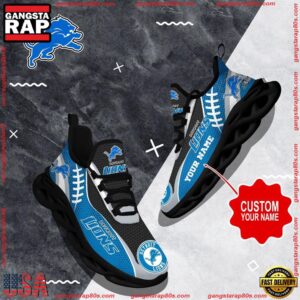National Football League Custom Name Detroit Lions Shoes Sport Loves Air Max Shoes Air Cushion Sneakers