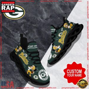National Football League Custom Name Green Bay Packers Christmas Air Max Shoes Air Cushion Sneakers