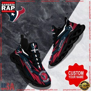 National Football League Custom Name Houston Texans Football Air Max Shoes Air Cushion Sneakers