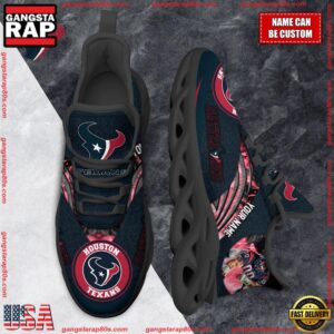 National Football League Custom Name Houston Texans Air Max Shoes Air Cushion Sneakers