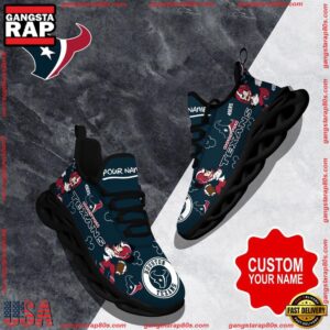 National Football League Custom Name Houston Texans Christmas Air Max Shoes Air Cushion Sneakers
