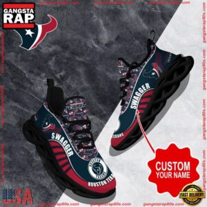 National Football League Custom Name Houston Texans Sport Football Air Max Shoes Air Cushion Sneakers