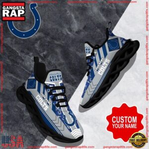 National Football League Custom Name Indianapolis Colts Logo Air Max Shoes Air Cushion Sneakers