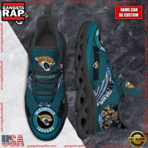 National Football League Custom Name Jacksonville Jaguars Air Max Shoes Air Cushion Sneakers