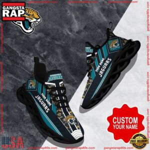 National Football League Custom Name Jacksonville Jaguars Logo Air Max Shoes Air Cushion Sneakers
