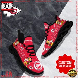 National Football League Custom Name Kansas City Chiefs Christmas Air Max Shoes Air Cushion Sneakers