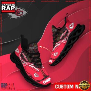 National Football League Custom Name Kansas City Chiefs Air Max Shoes Air Cushion Sneakers