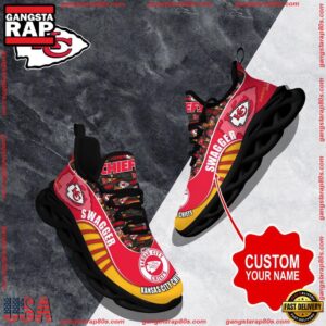 National Football League Custom Name Kansas City Chiefs Sport Football Air Max Shoes Air Cushion Sneakers