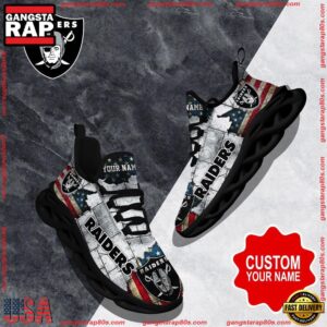 National Football League Custom Name Las Vegas Raiders Air Max Shoes Air Cushion Sneakers
