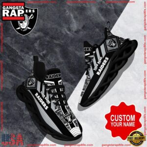 National Football League Custom Name Las Vegas Raiders Logo Air Max Shoes Air Cushion Sneakers