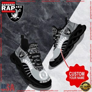 National Football League Custom Name Las Vegas Raiders Sport Football Air Max Shoes Air Cushion Sneakers