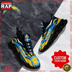 National Football League Custom Name Los Angeles Chargers Football Air Max Shoes Air Cushion Sneakers