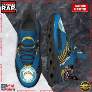 National Football League Custom Name Los Angeles Chargers Air Max Shoes Air Cushion Sneakers
