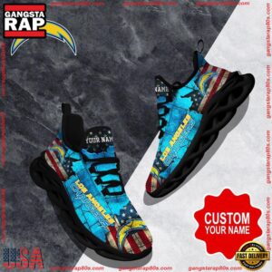 National Football League Custom Name Los Angeles Chargers Air Max Shoes Air Cushion Sneakers