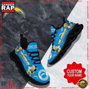 National Football League Custom Name Los Angeles Chargers Christmas Air Max Shoes Air Cushion Sneakers