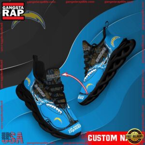 National Football League Custom Name Los Angeles Chargers Air Max Shoes Air Cushion Sneakers