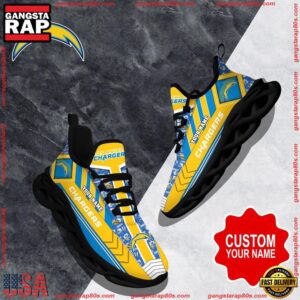 National Football League Custom Name Los Angeles Chargers Logo Air Max Shoes Air Cushion Sneakers