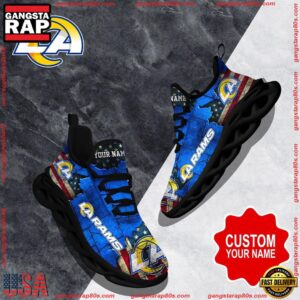 National Football League Custom Name Los Angeles Rams Air Max Shoes Air Cushion Sneakers