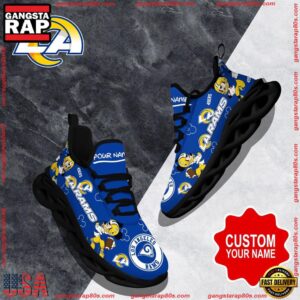 National Football League Custom Name Los Angeles Rams Christmas Air Max Shoes Air Cushion Sneakers