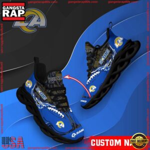 National Football League Custom Name Los Angeles Rams Air Max Shoes Air Cushion Sneakers