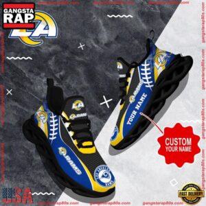 National Football League Custom Name Los Angeles Rams Shoes Sport Loves Air Max Shoes Air Cushion Sneakers
