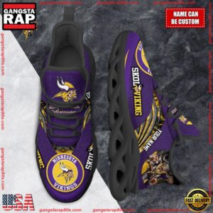National Football League Custom Name Minnesota Vikings Air Max Shoes Air Cushion Sneakers