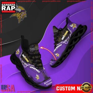 National Football League Custom Name Minnesota Vikings Air Max Shoes Air Cushion Sneakers