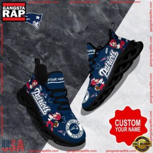 National Football League Custom Name New England Patriots Christmas Air Max Shoes Air Cushion Sneakers
