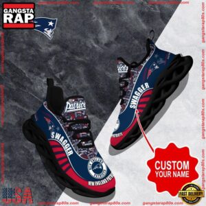 National Football League Custom Name New England Patriots Sport Football Air Max Shoes Air Cushion Sneakers