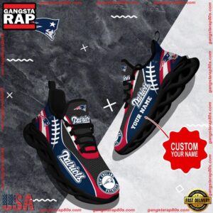National Football League Custom Name New England Patriots Shoes Sport Loves Air Max Shoes Air Cushion Sneakers