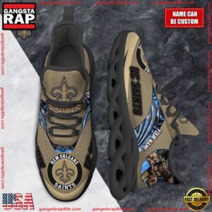 National Football League Custom Name New Orleans Saints Air Max Shoes Air Cushion Sneakers