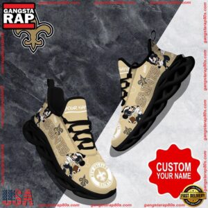 National Football League Custom Name New Orleans Saints Christmas Air Max Shoes Air Cushion Sneakers
