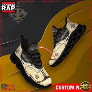 National Football League Custom Name New Orleans Saints Air Max Shoes Air Cushion Sneakers