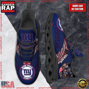 National Football League Custom Name New York Giants Air Max Shoes Air Cushion Sneakers
