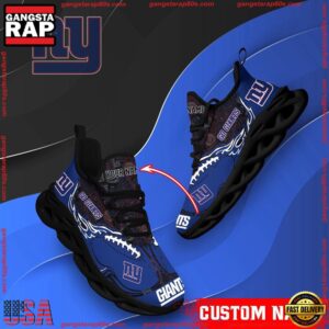 National Football League Custom Name New York Giants Air Max Shoes Air Cushion Sneakers