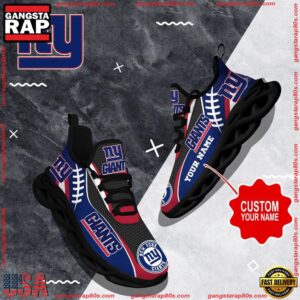 National Football League Custom Name New York Giants Shoes Sport Loves Air Max Shoes Air Cushion Sneakers