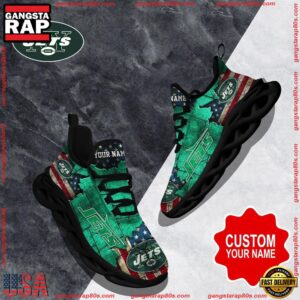 National Football League Custom Name New York Jets Air Max Shoes Air Cushion Sneakers