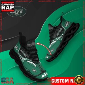 National Football League Custom Name New York Jets Air Max Shoes Air Cushion Sneakers