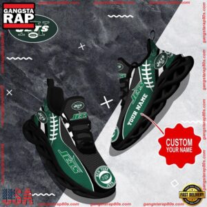 National Football League Custom Name New York Jets Shoes Sport Loves Air Max Shoes Air Cushion Sneakers
