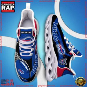 National Football League Custom Name Buffalo Bills White C Shoes Air Max Shoes Air Cushion Sneakers