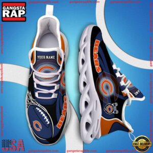 National Football League Custom Name Chicago Bears White C Shoes Air Max Shoes Air Cushion Sneakers