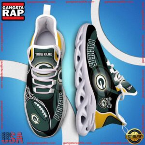 National Football League Custom Name Green Bay Packers White C Shoes Air Max Shoes Air Cushion Sneakers
