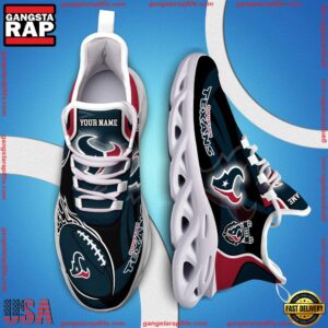 National Football League Custom Name Houston Texans White C Shoes Air Max Shoes Air Cushion Sneakers